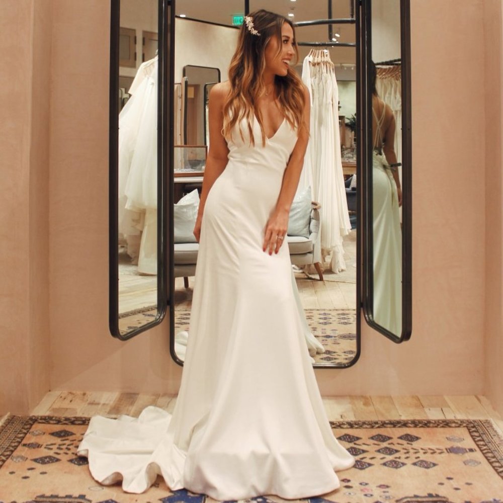 BHLDN Jenny Yoo Estelle Wedding Gown Size 0 NEW - Picture 4 of 7